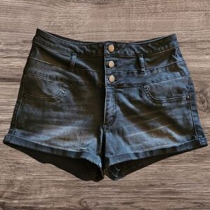 Refuge SZ 6 High Rise Black Stretchy Sailor Shorts